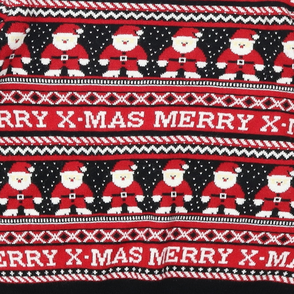 Pepperts Boys Red Fair Isle  Pullover Jumper Size 8-9 Years  - Christmas