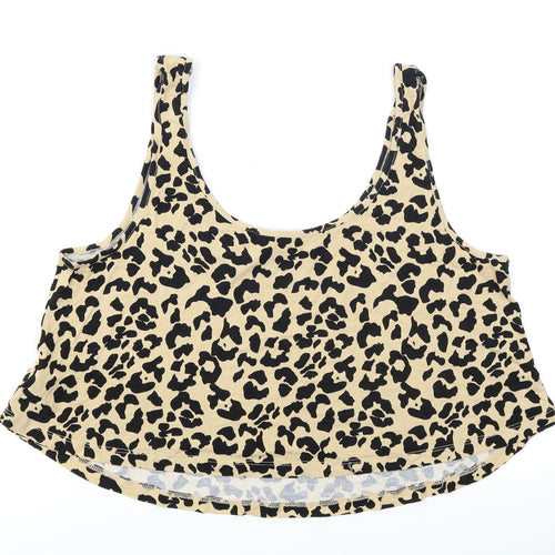 Primark Womens Brown Animal Print  Cropped Tank Size L