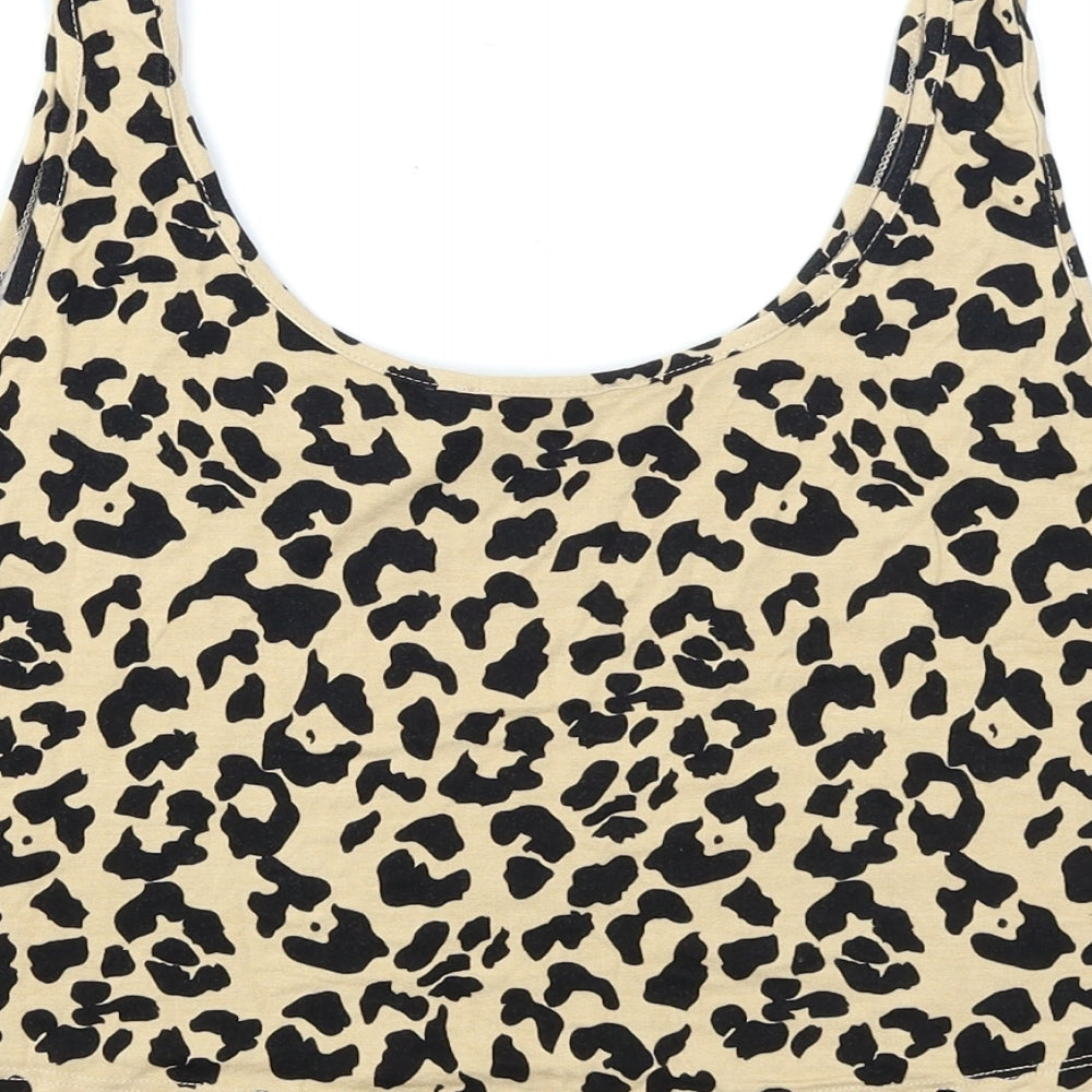 Primark Womens Brown Animal Print  Cropped Tank Size L