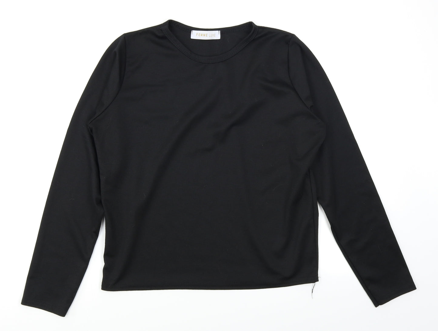 FemmeLuxe Womens Black   Basic T-Shirt Size S