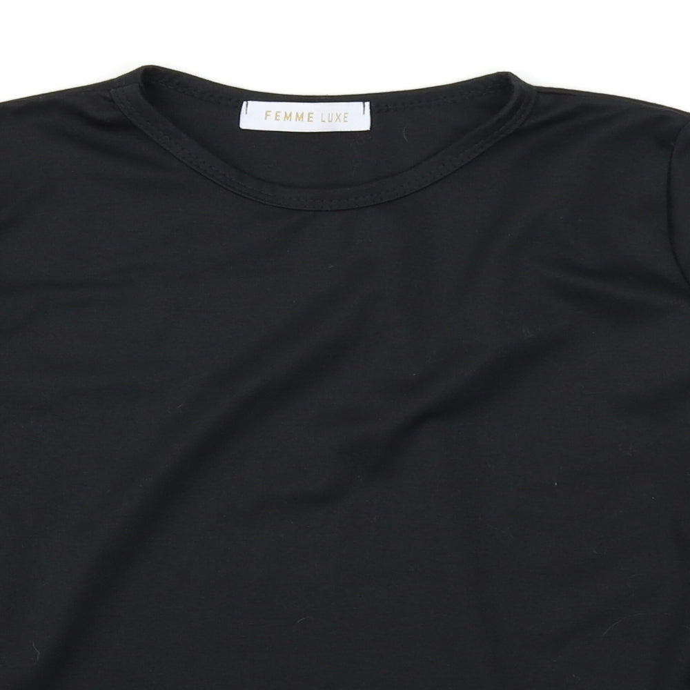 FemmeLuxe Womens Black   Basic T-Shirt Size S