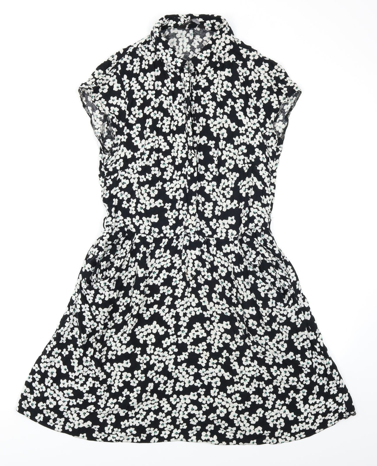 Dorothy Perkins Womens Black Floral  Fit & Flare  Size 12