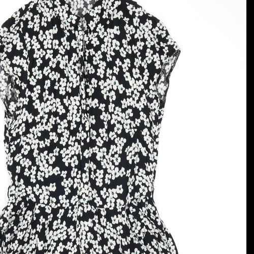 Dorothy Perkins Womens Black Floral  Fit & Flare  Size 12