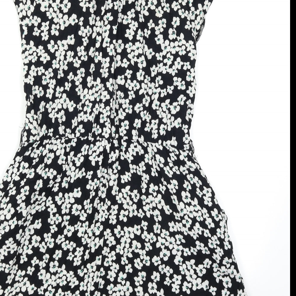 Dorothy Perkins Womens Black Floral  Fit & Flare  Size 12