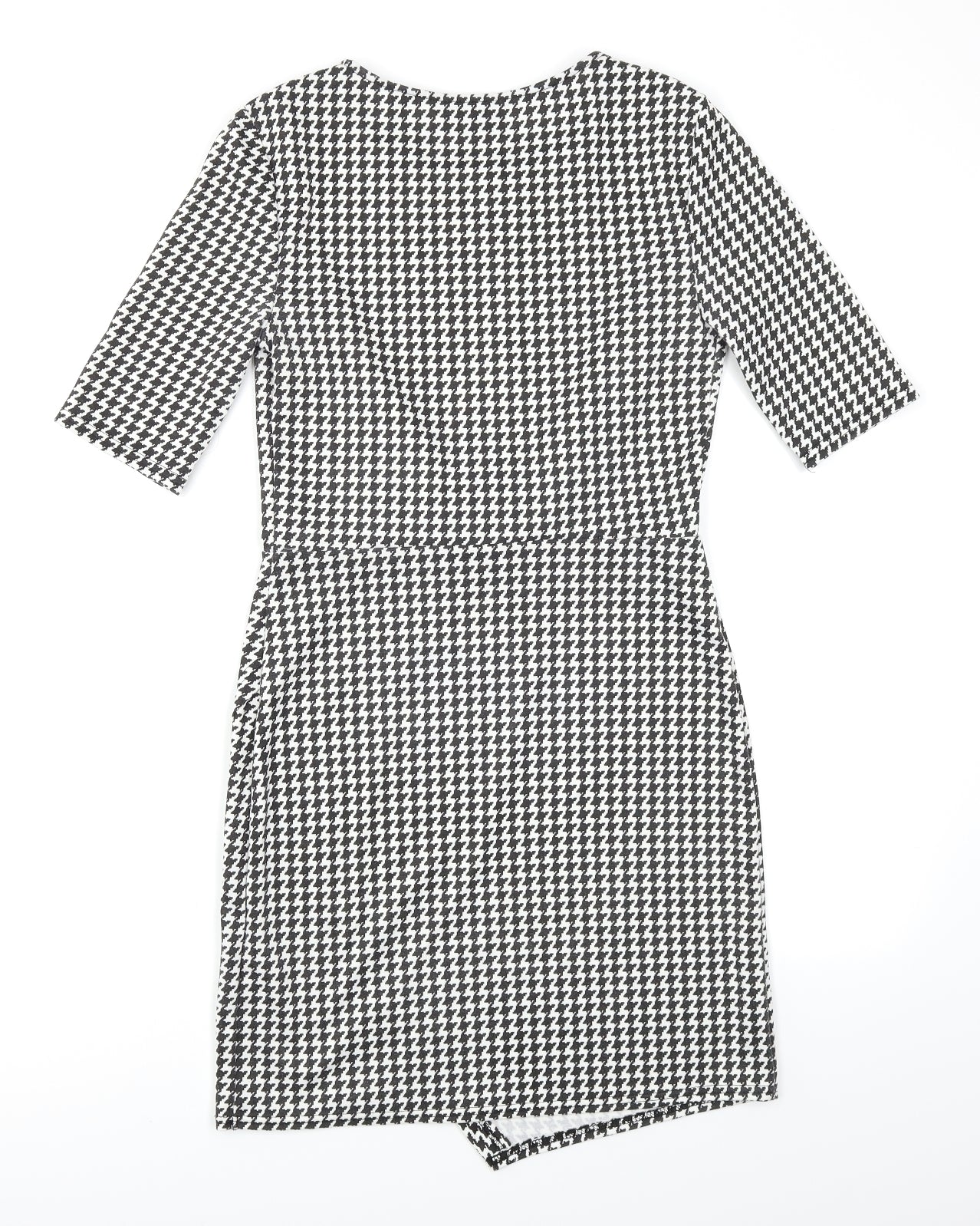 New Look Womens Black Houndstooth  Bodycon  Size 8