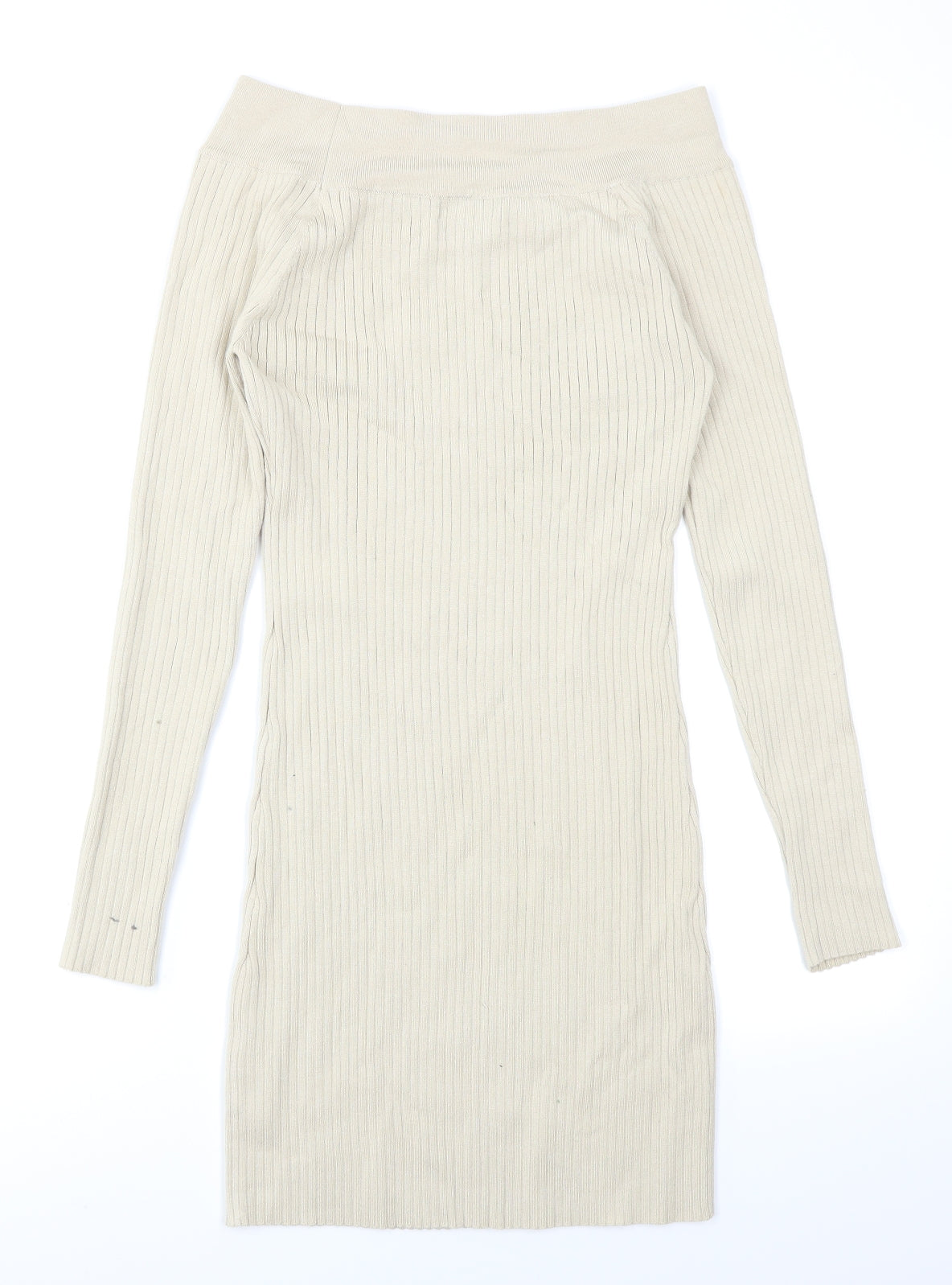 Pretty Little Thing Womens Beige  Knit Jumper Dress  Size 14