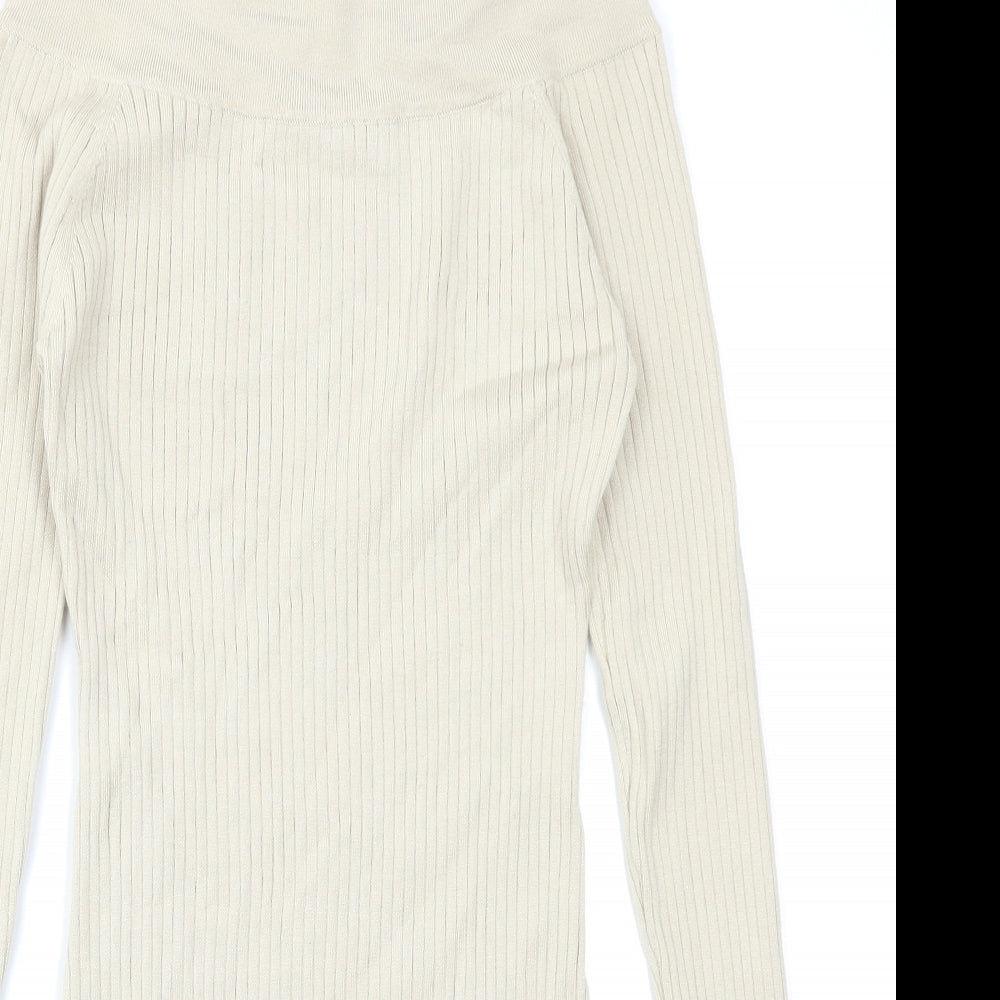 Pretty Little Thing Womens Beige  Knit Jumper Dress  Size 14