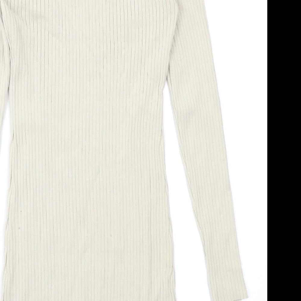 Pretty Little Thing Womens Beige  Knit Jumper Dress  Size 14