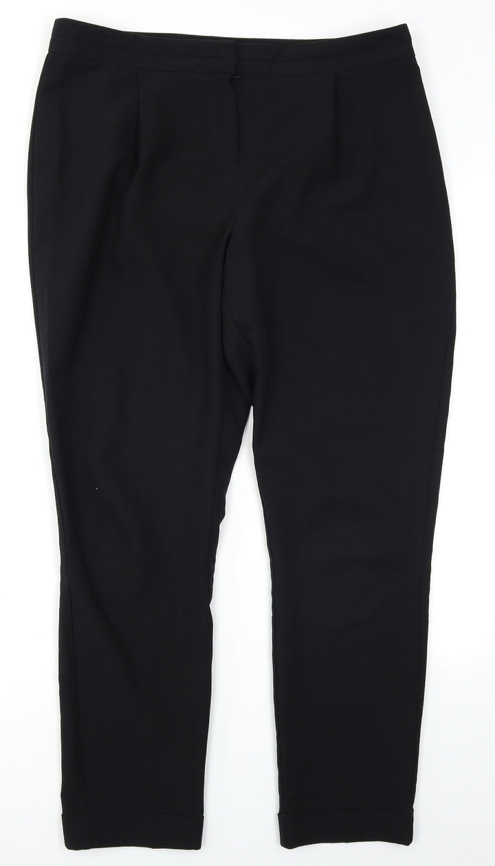 F&F Womens Black Trousers Size 14 L26 in