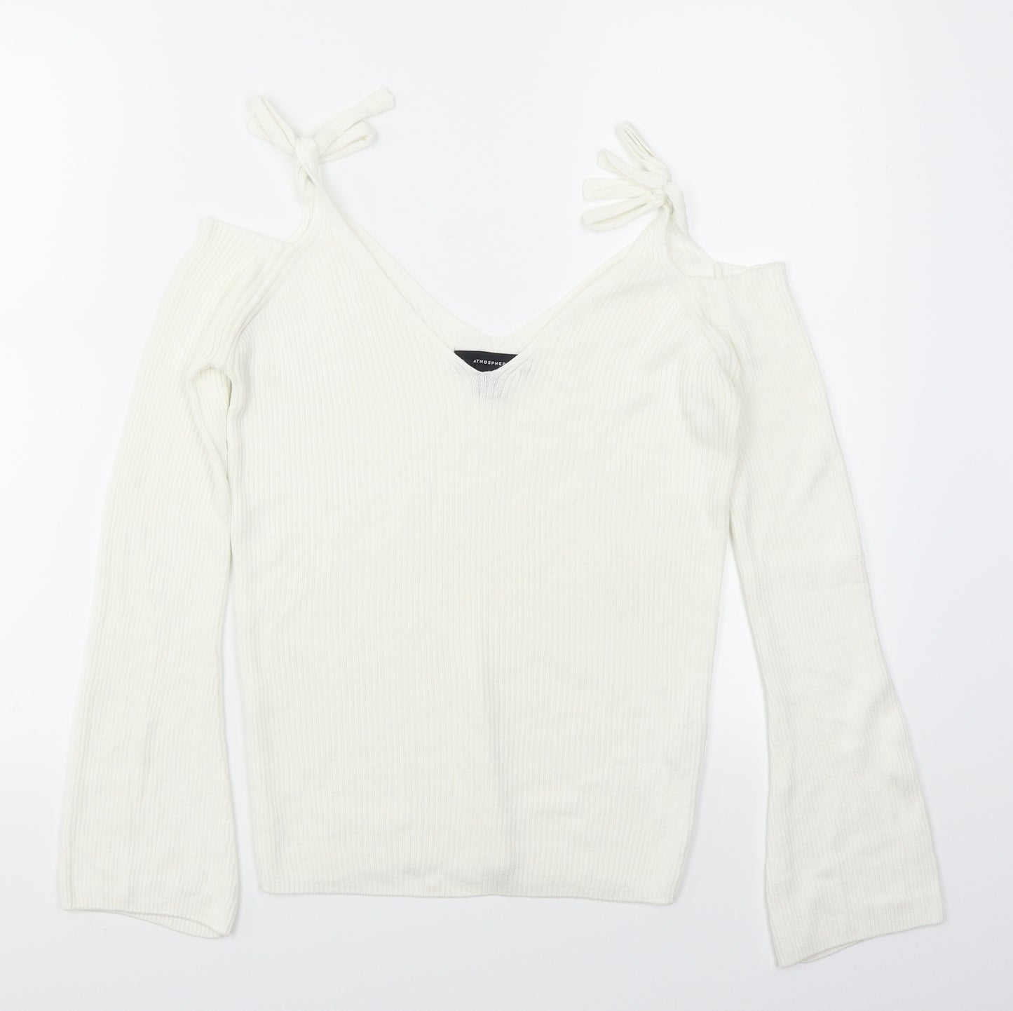 Atmosphere Womens White   Pullover Jumper Size 8  - Cold Shoulder
