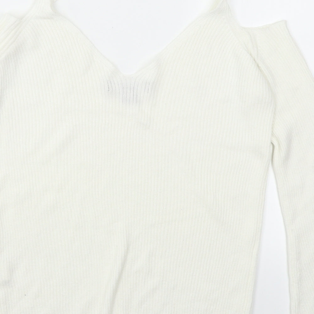 Atmosphere Womens White   Pullover Jumper Size 8  - Cold Shoulder