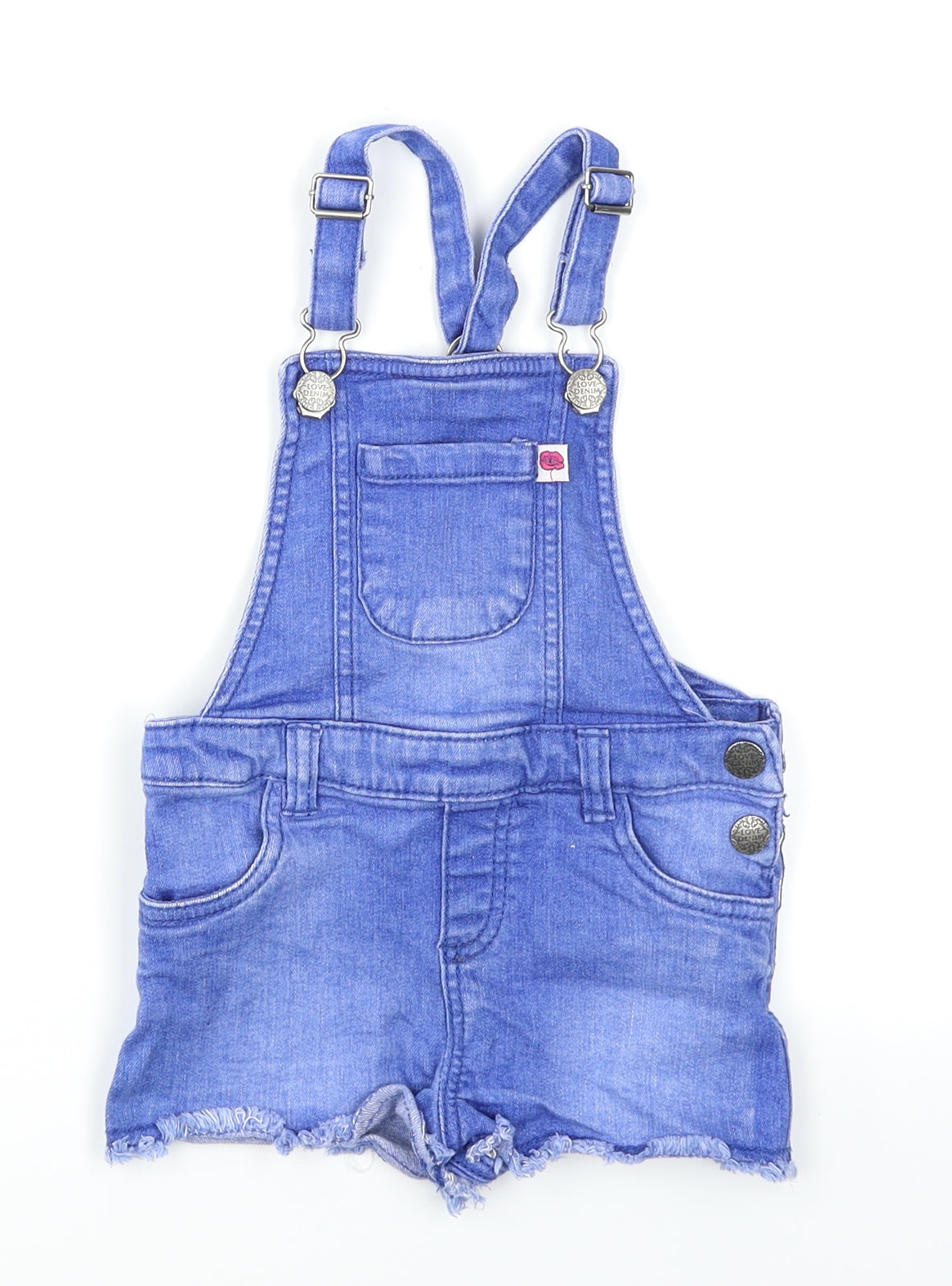 F&F Girls Blue  Denim Dungaree One-Piece Size 18-24 Months
