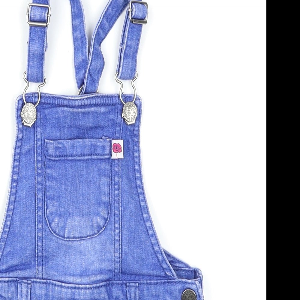 F&F Girls Blue  Denim Dungaree One-Piece Size 18-24 Months