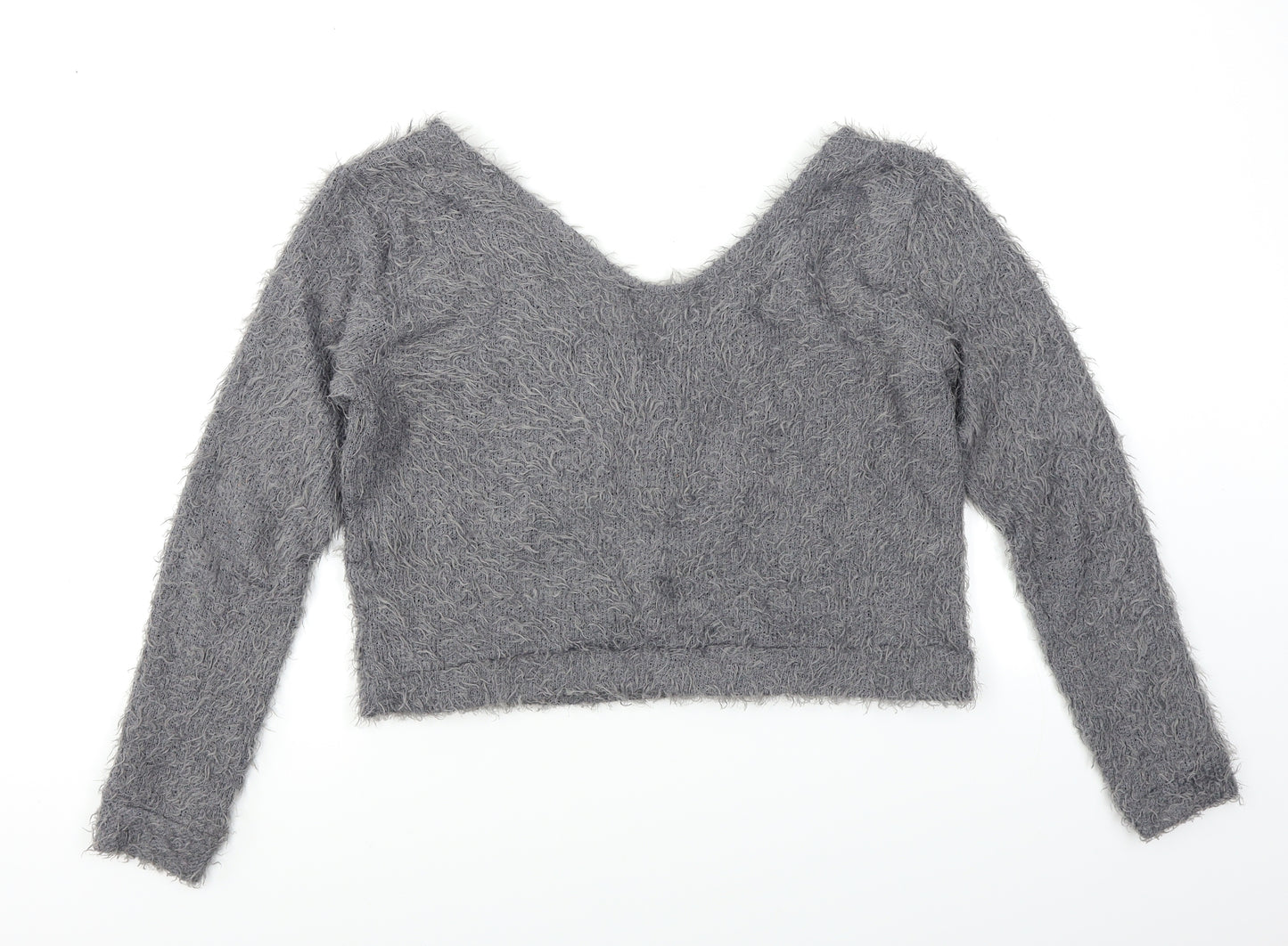 Femme Luxe Womens Grey   Pullover Jumper Size M  - Cropped