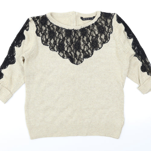 Miso Womens Beige   Pullover Jumper Size 8  - Lace