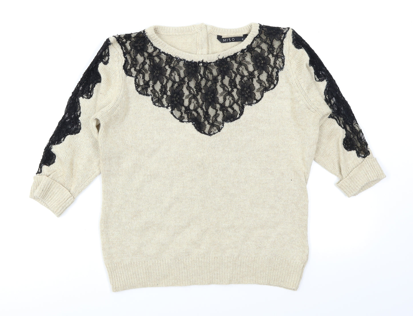 Miso Womens Beige   Pullover Jumper Size 8  - Lace
