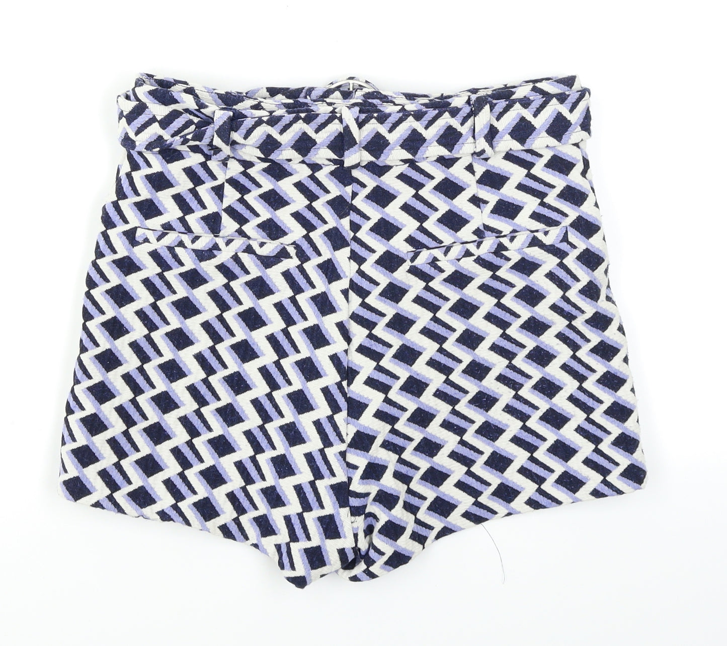 River Island Womens Blue Geometric  Hot Pants Shorts Size 8