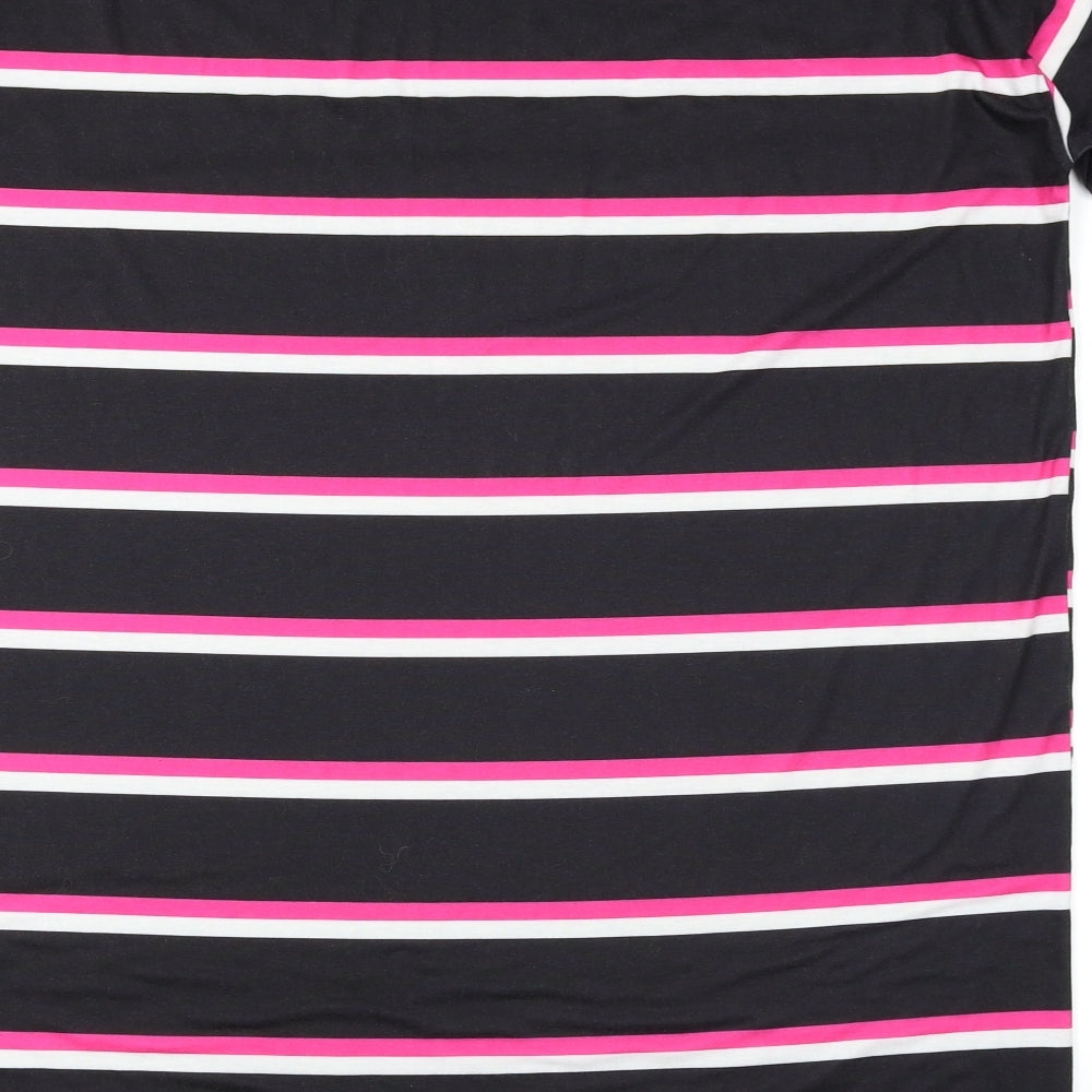 I SAW IT FIRST Womens Black Striped  T-Shirt Dress  Size 8