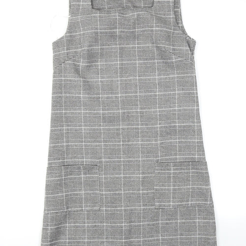Cameo RoSe Womens Black Plaid  Pinafore/Dungaree Dress  Size 8