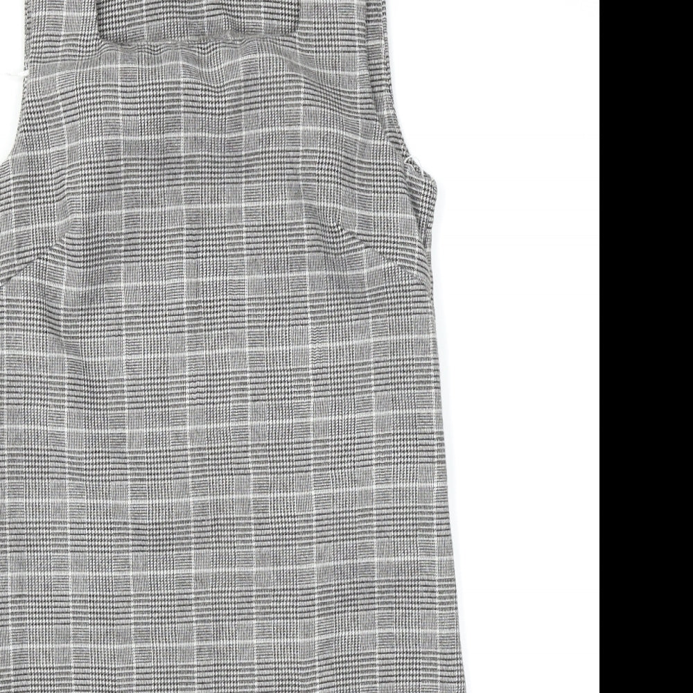 Cameo RoSe Womens Black Plaid  Pinafore/Dungaree Dress  Size 8