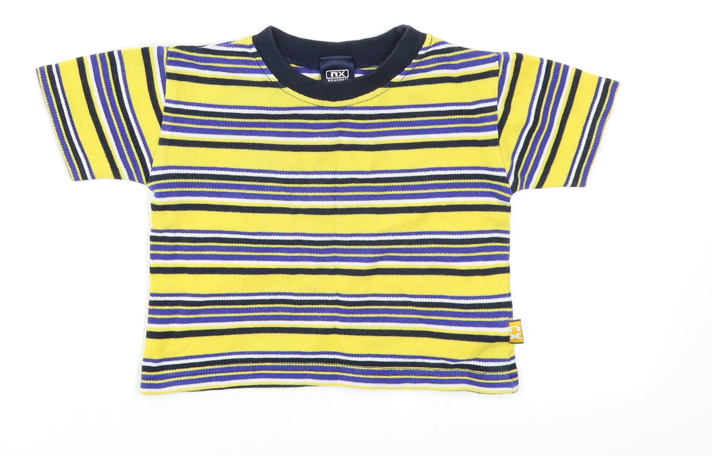 NX Boys Yellow Striped  Basic T-Shirt Size 6-9 Months