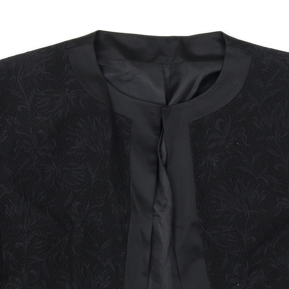 St Michael Womens Black Paisley  Jacket Blazer Size 12