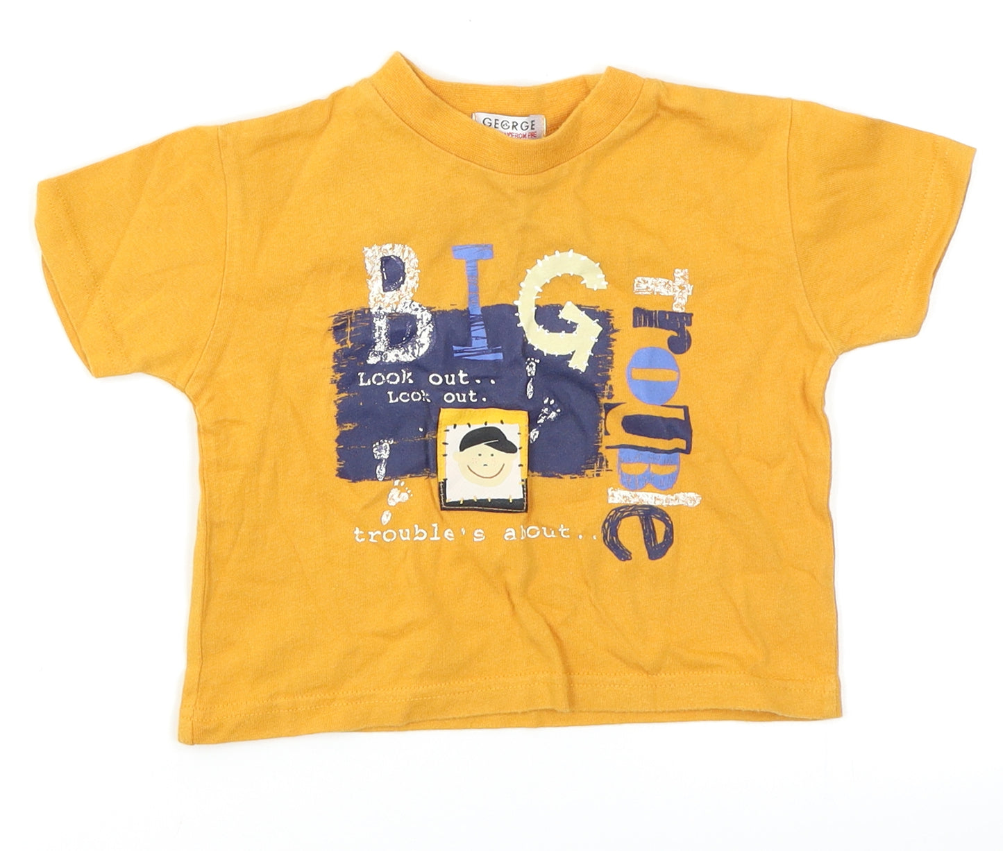 George Boys Yellow   Basic T-Shirt Size 6-9 Months