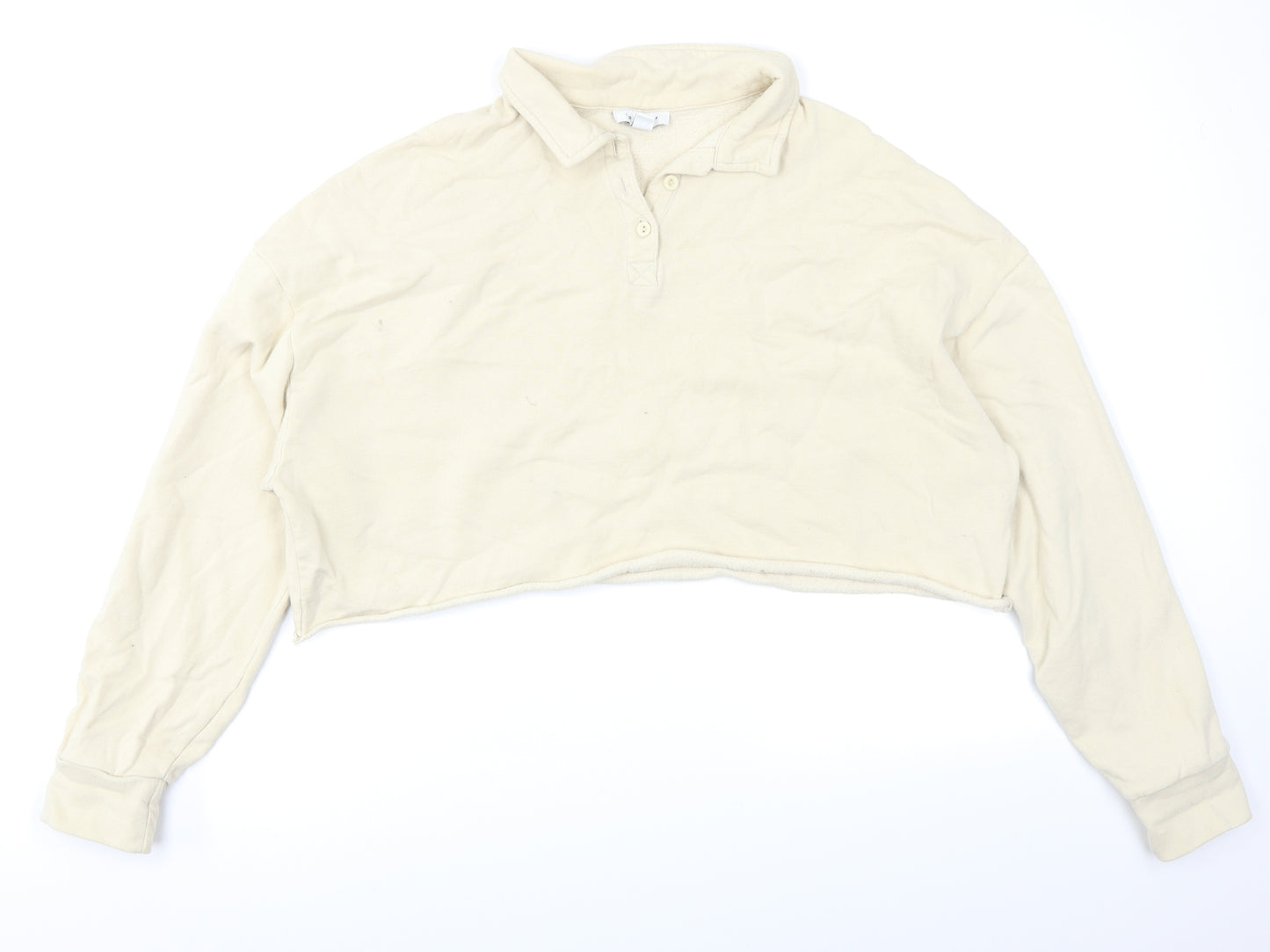Topshop Womens Beige   Basic Polo Size M  - cropped