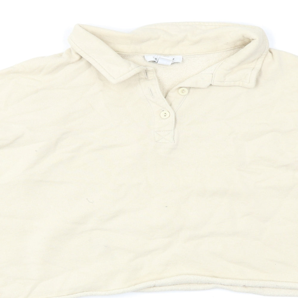 Topshop Womens Beige   Basic Polo Size M  - cropped