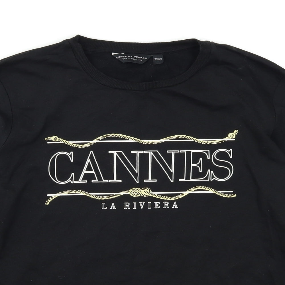 Dorothy Perkins Womens Black   Pullover Sweatshirt Size 12