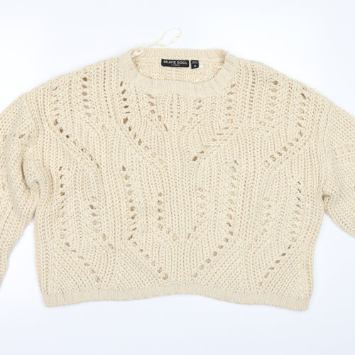 Brave Soul Womens Beige   Pullover Jumper Size M