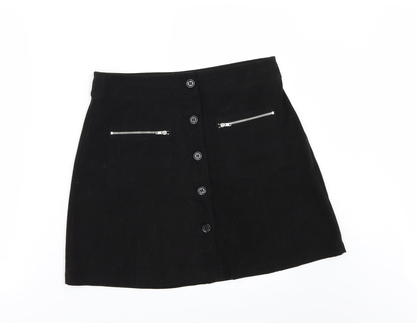 Select Womens Black   Mini Skirt Size 12  - Suede Effect