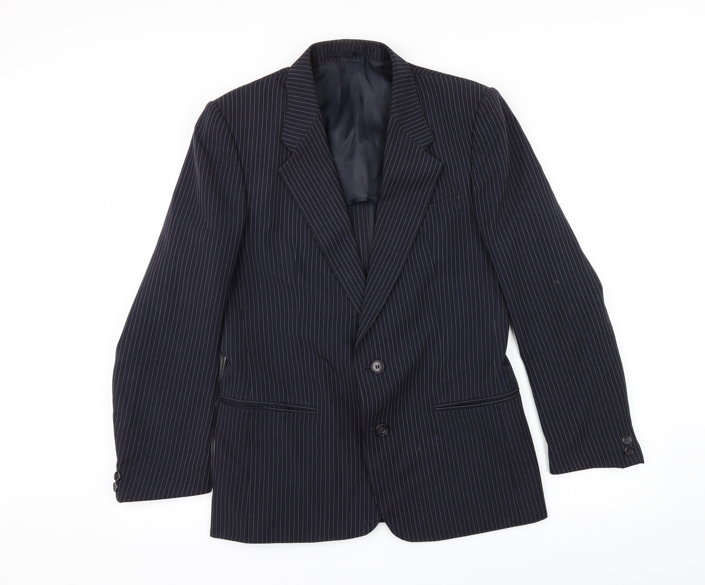 Rex Trueform Mens Blue Striped  Jacket Suit Jacket Size 40