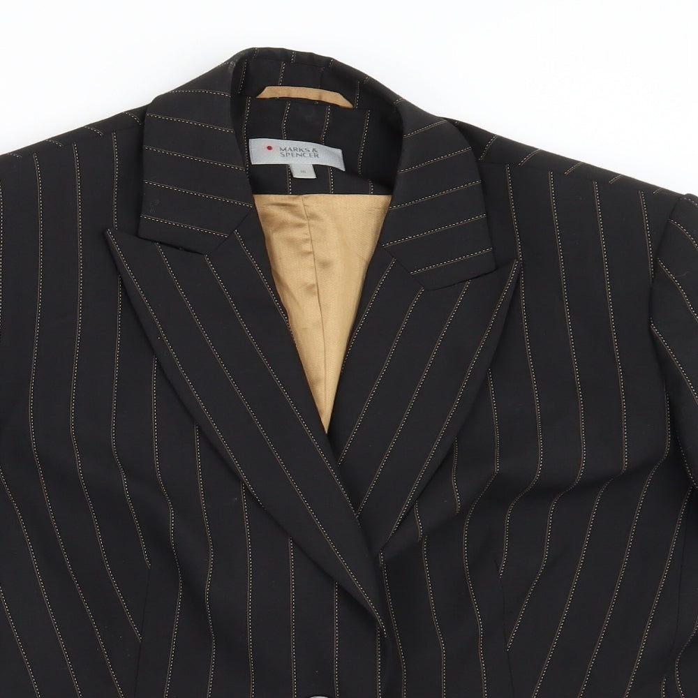 Marks and Spencer Womens Brown Striped  Jacket Suit Jacket Size 16