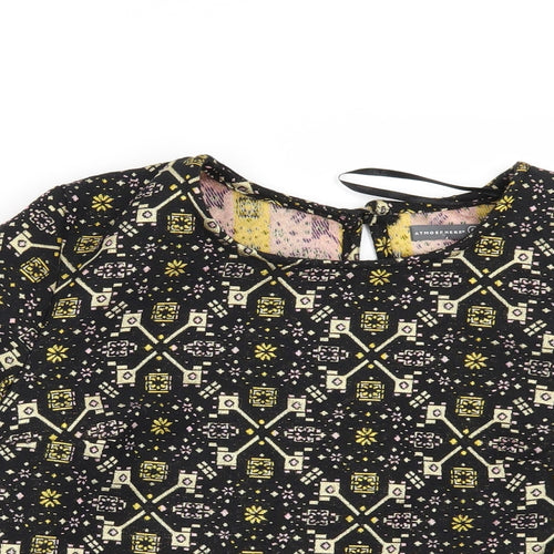 Primark Womens Black Geometric  Tunic Blouse Size 8