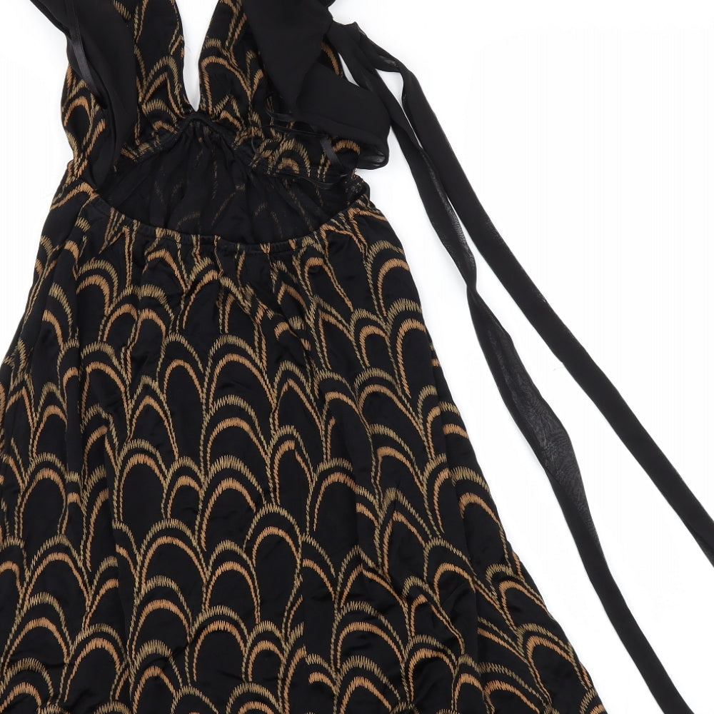 Miss Selfridge Womens Black Geometric  Mini  Size 8