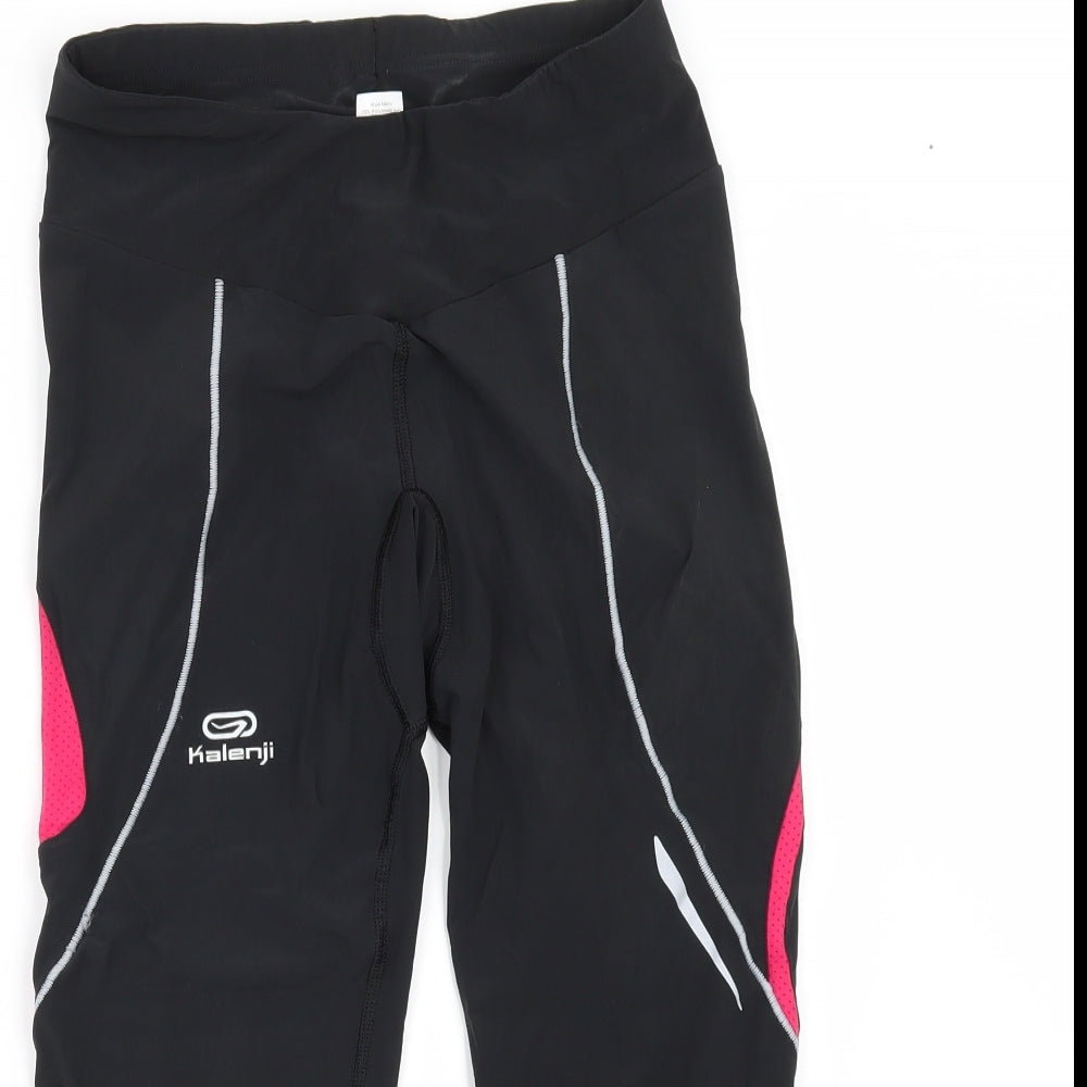 Kalenji Womens Black   Cropped Leggings Size 12 L21 in