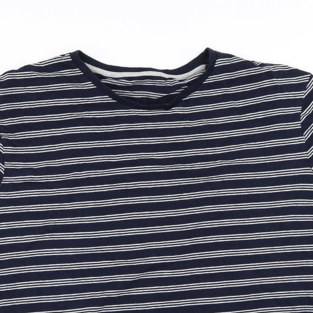 F&F Mens Blue Striped   T-Shirt Size 2XL