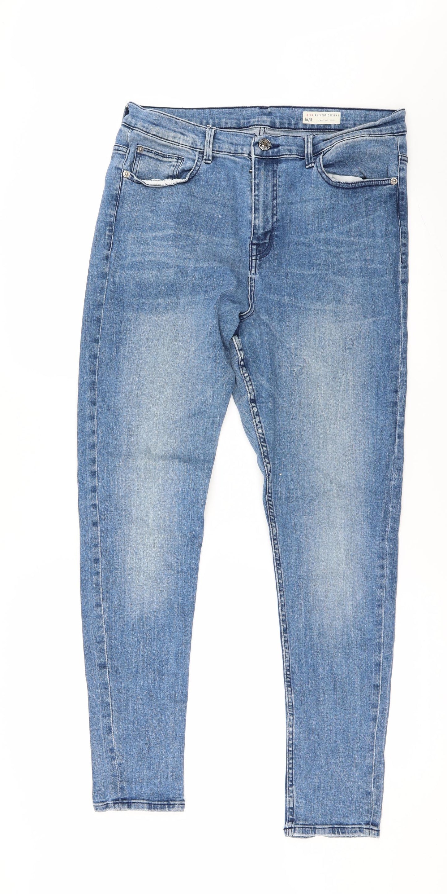 Red Herring Womens Blue  Denim Skinny Jeans Size 16 L30 in