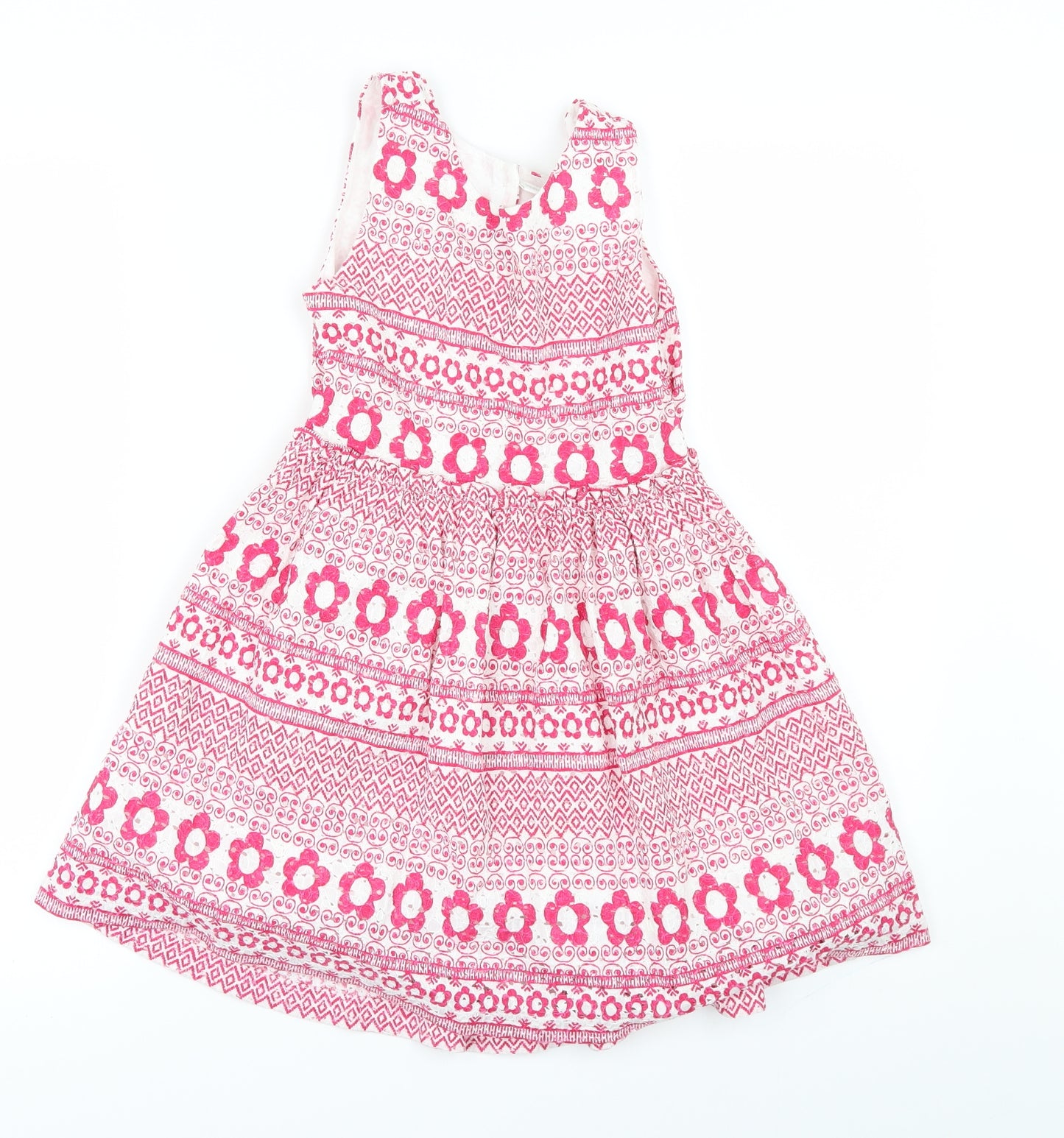 F&F Girls Pink Geometric  A-Line  Size 6-7 Years