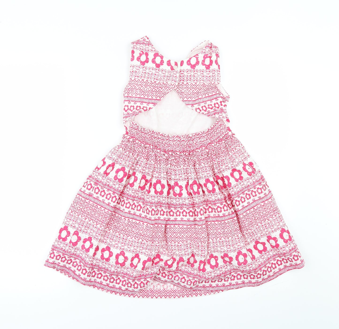F&F Girls Pink Geometric  A-Line  Size 6-7 Years