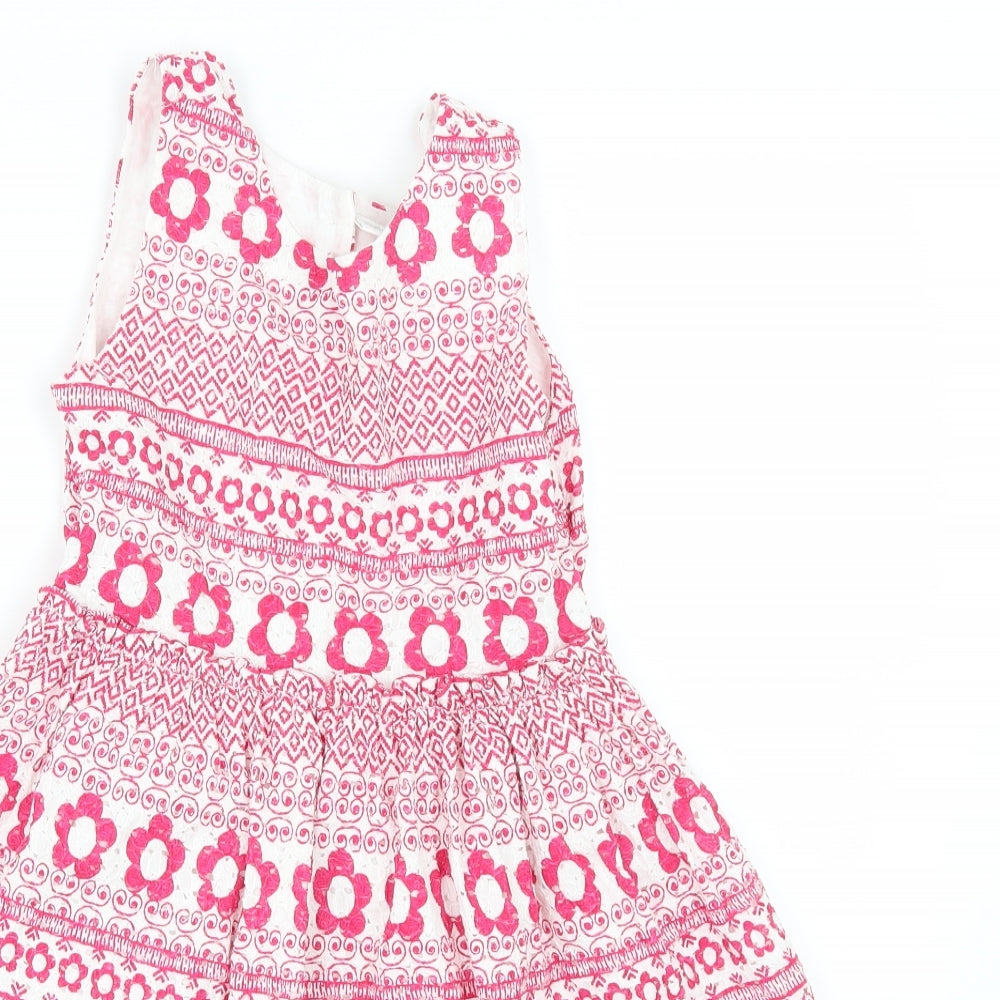 F&F Girls Pink Geometric  A-Line  Size 6-7 Years