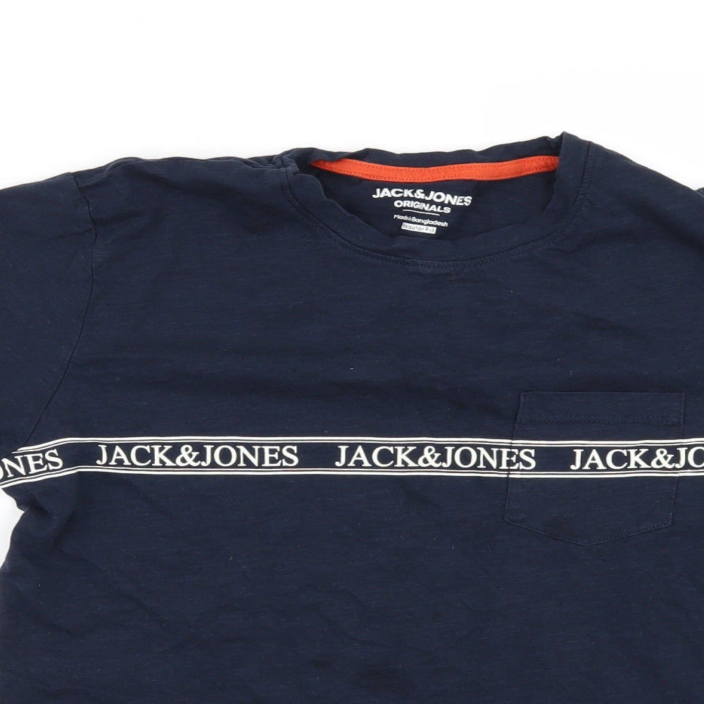 JACK & JONES Mens Blue    T-Shirt Size S