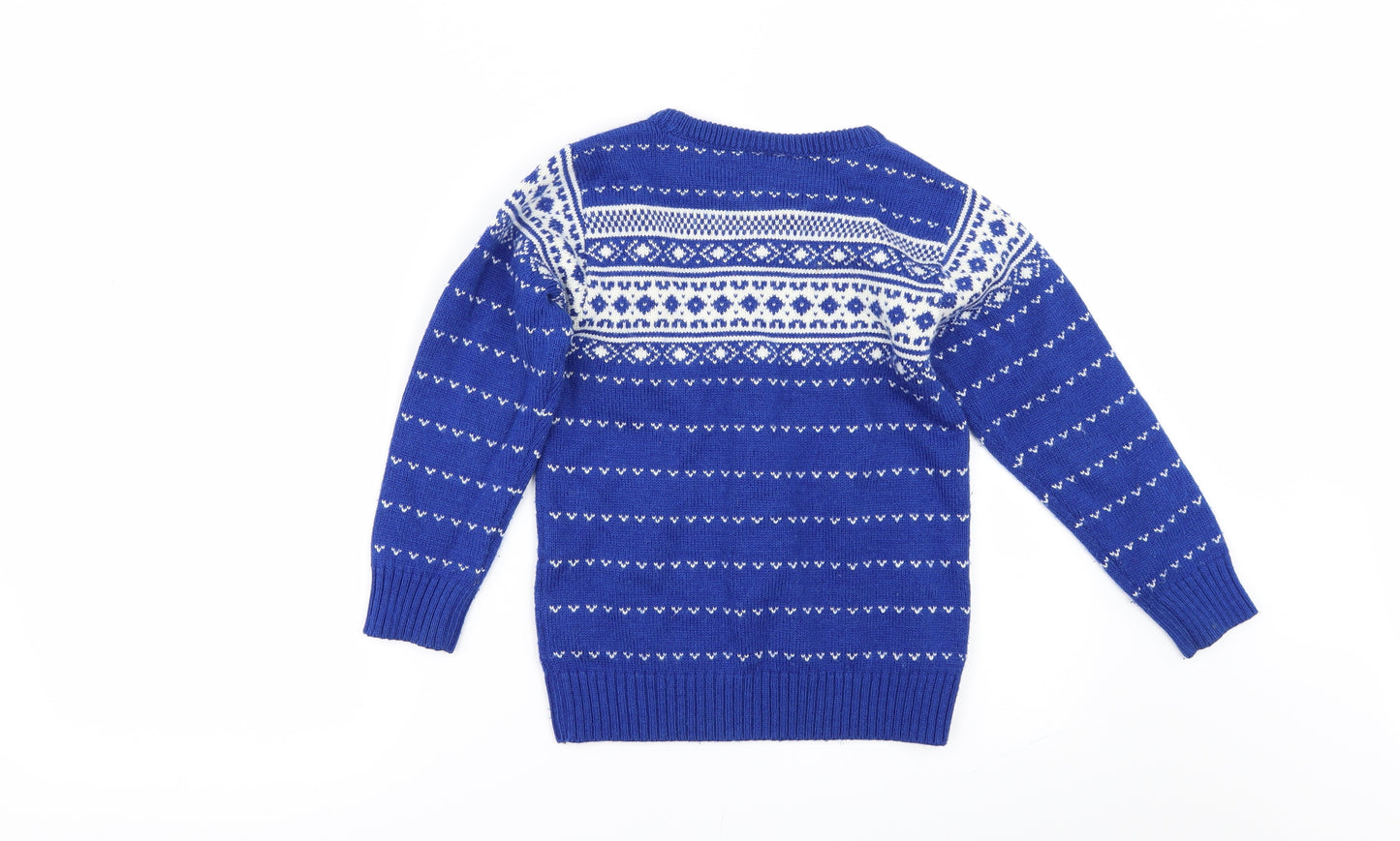 NEXT Boys Blue Geometric  Pullover Jumper Size 6 Years