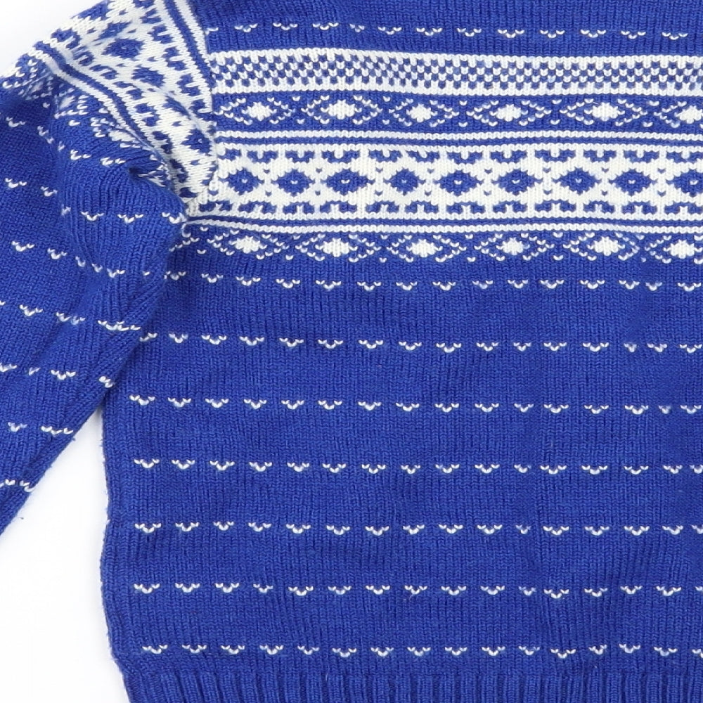 NEXT Boys Blue Geometric  Pullover Jumper Size 6 Years