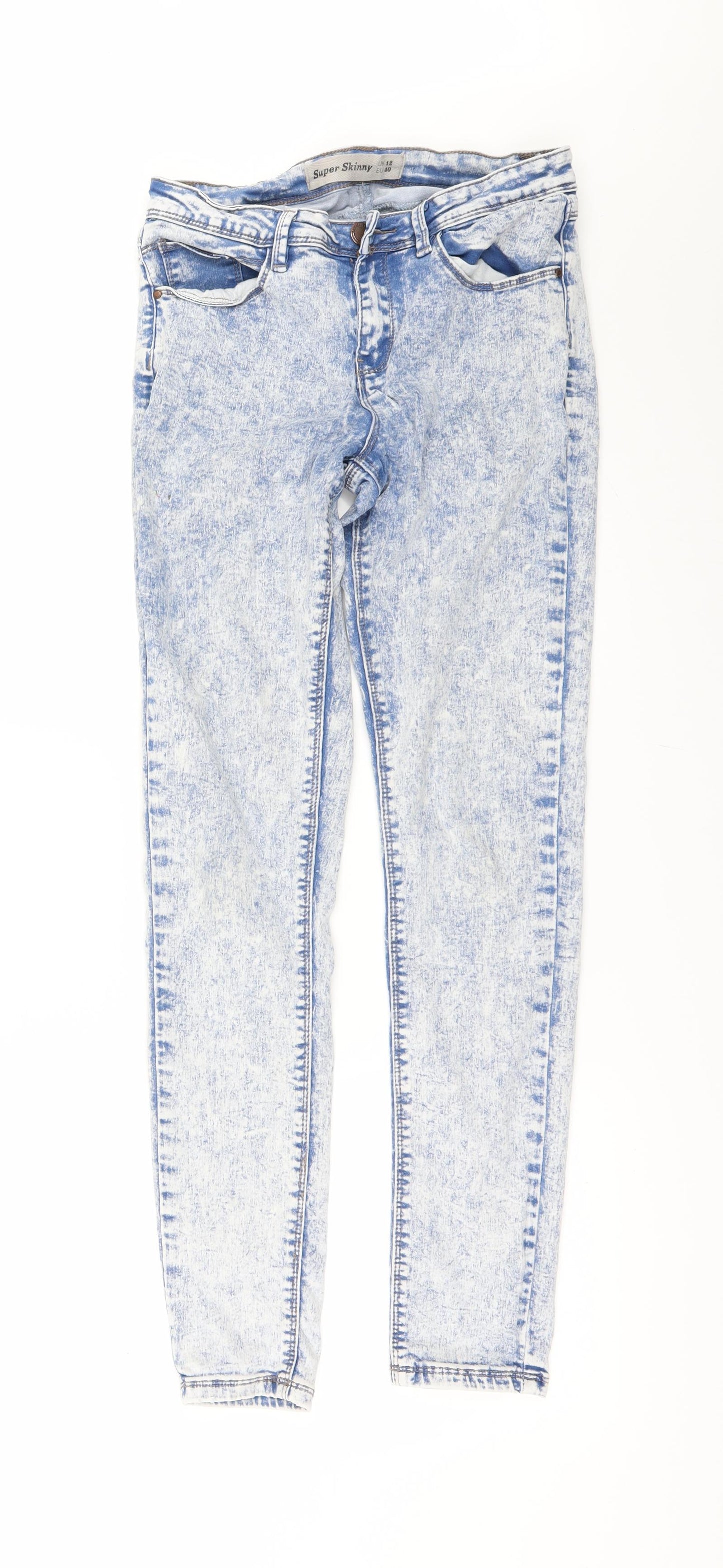 New Look Womens Blue  Denim Skinny Jeans Size 12 L31 in - SUPER SKINNY