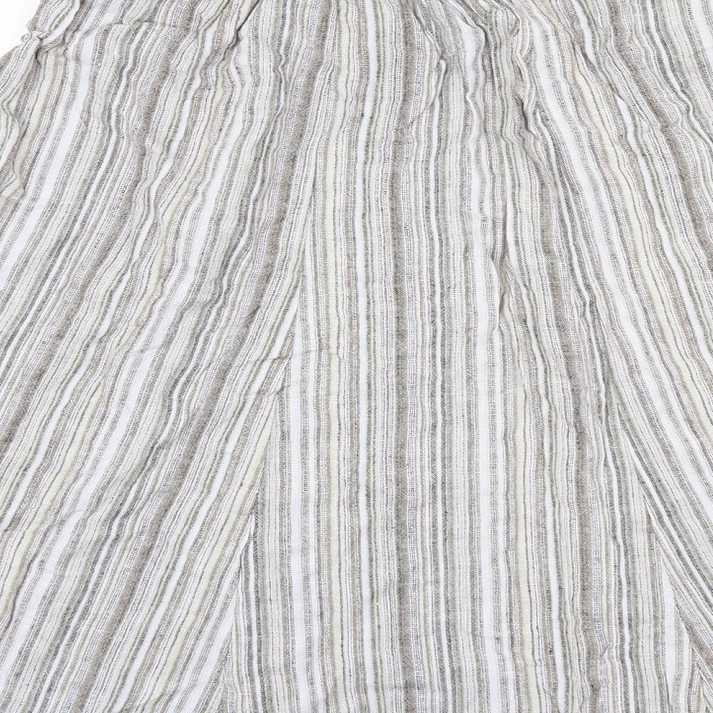 Preworn Womens Beige Striped  A-Line Skirt Size 18