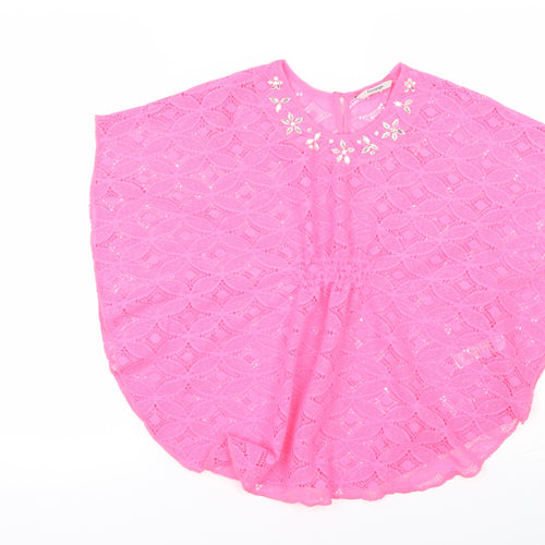 George Girls Pink   Basic T-Shirt Size 7-8 Years  - Beach Cover Up