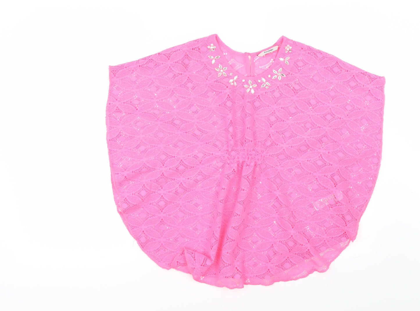 George Girls Pink   Basic T-Shirt Size 7-8 Years  - Beach Cover Up