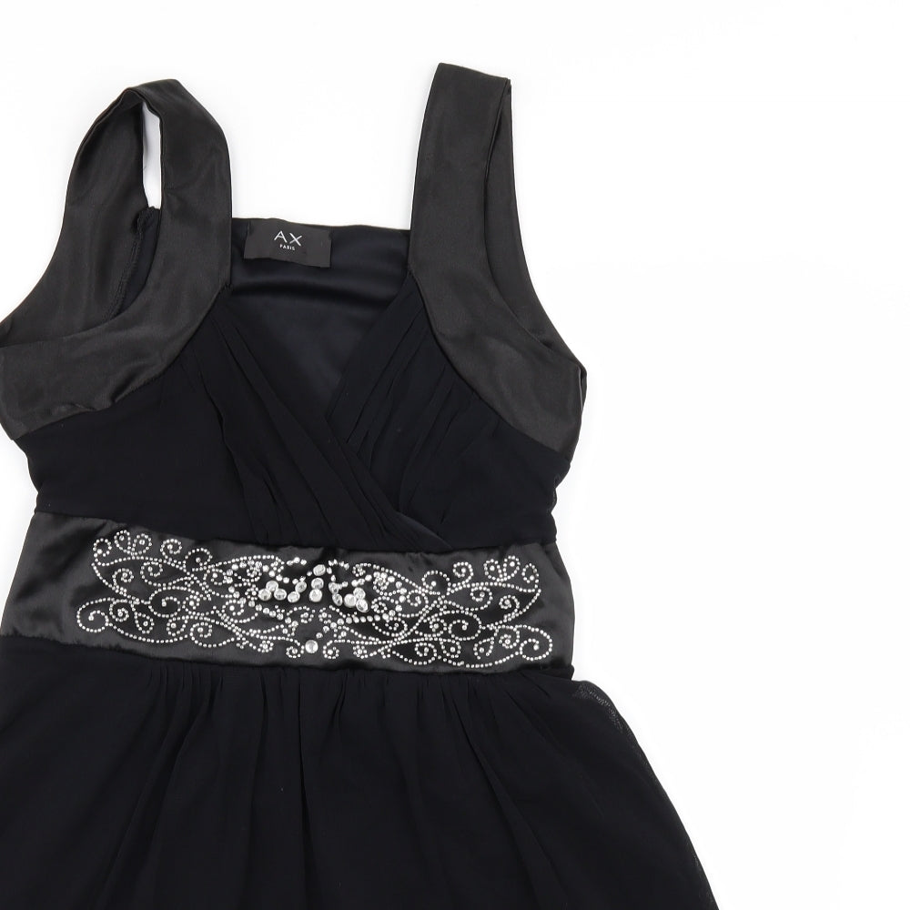 AX Paris Womens Black   Tunic Blouse Size 14  - BEADED